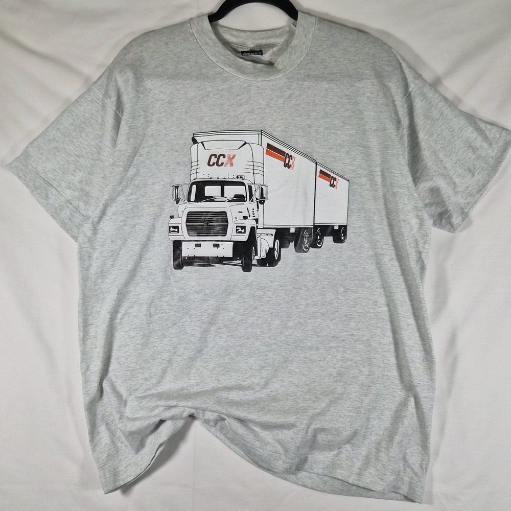 Vintage 90s CCX Trucking XL T Shirt Fruit of the Loom USA Single Stitch Graphic